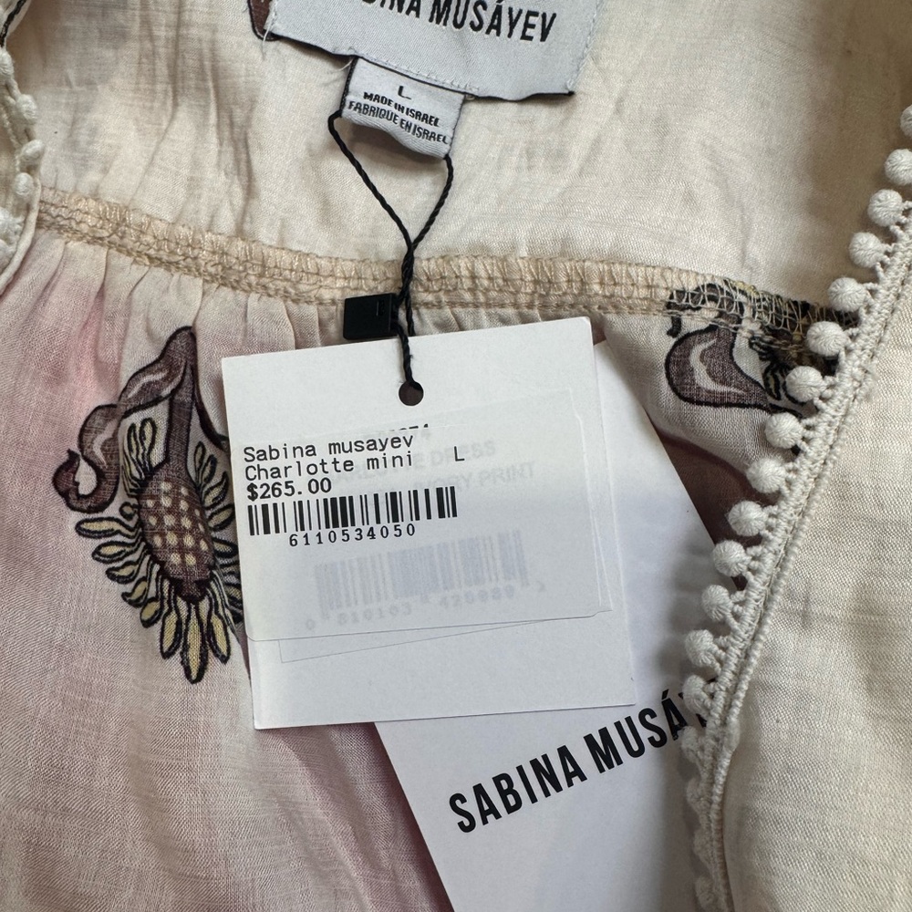 Sabina Musayev Floral Cream Dress
